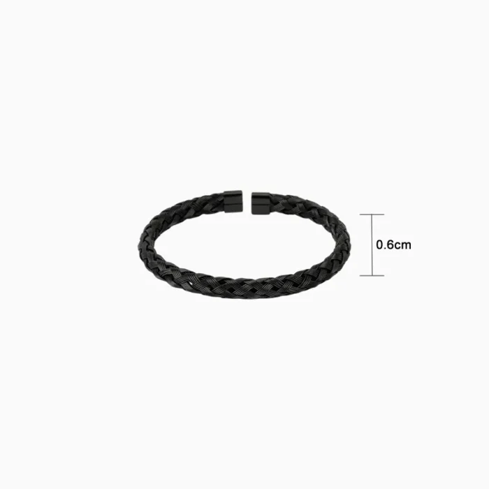 Brazalete De Acero Trenzado Negro