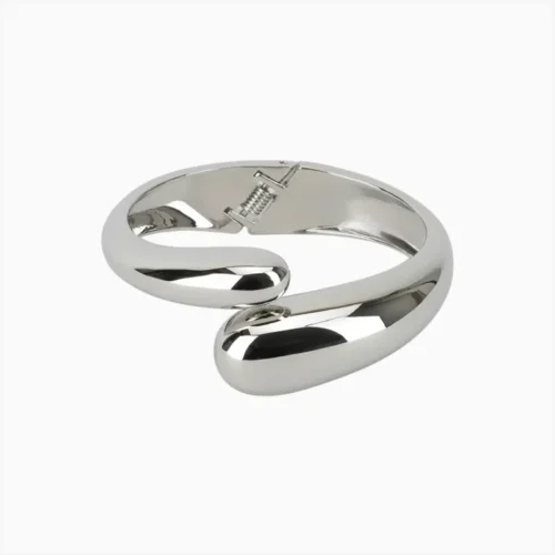 Brazalete De Oro Gota Plateada