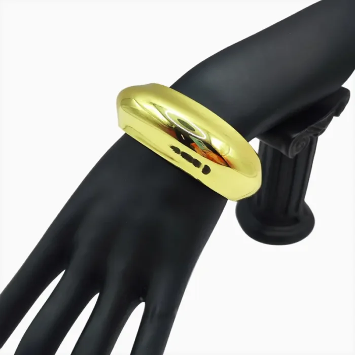 Brazalete De Oro Óvalo Dorado