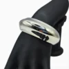 Brazalete De Oro Óvalo Plateado