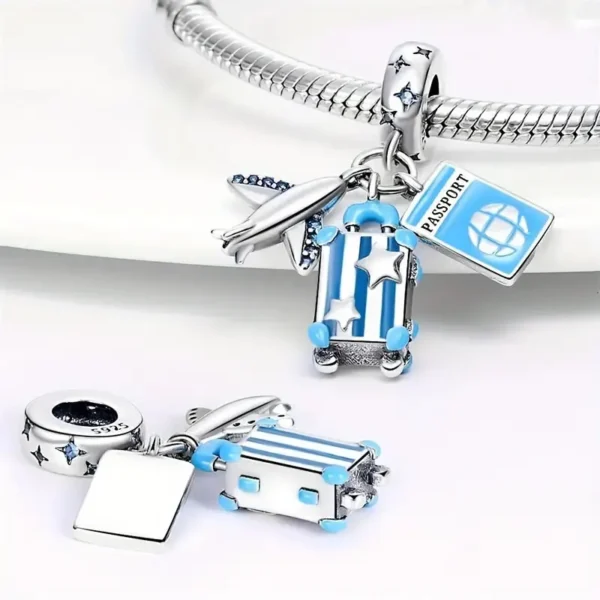 Charm Amo Viajar Azul