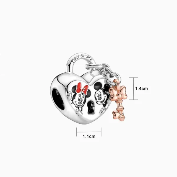 Charm Candado Mickey Y Minnie Mouse