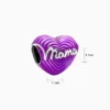 Charm Corazón Morado Mamá