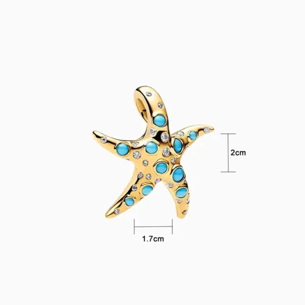 Charm Estrella De Mar Azul Brillante