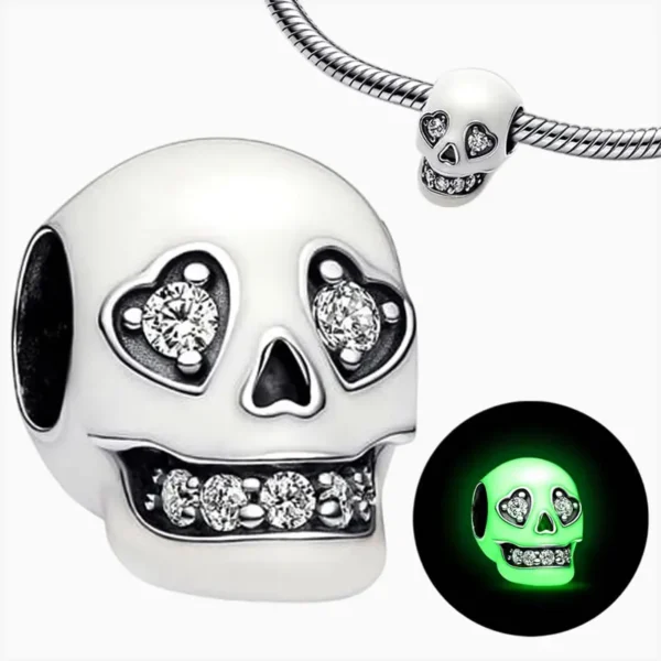 Charm Halloween Cráneo Fluorescente