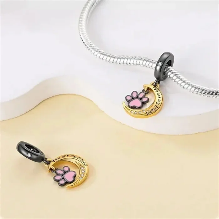 Charm Huella De Mascota En Luna
