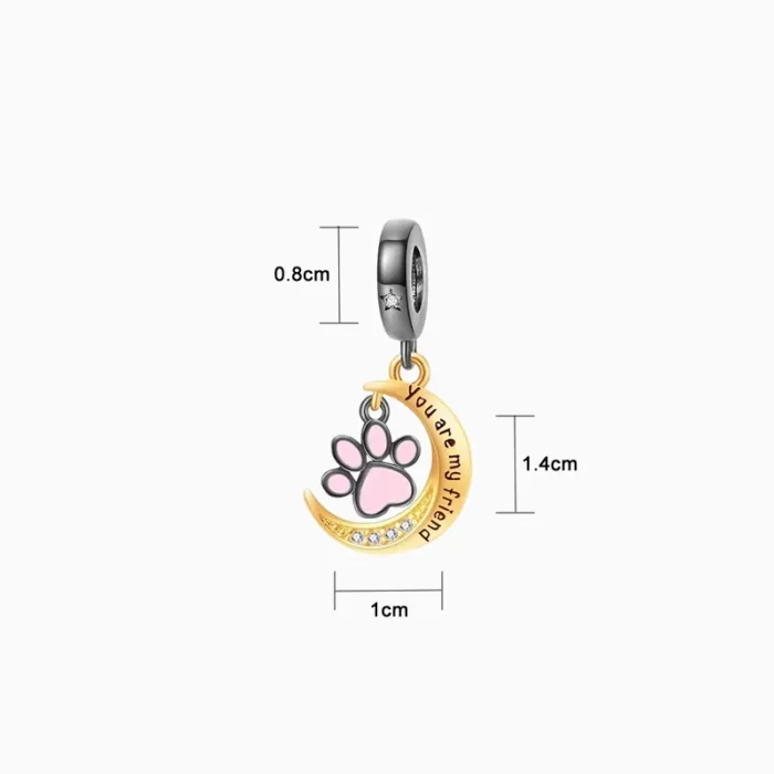 Charm Huella De Mascota En Luna