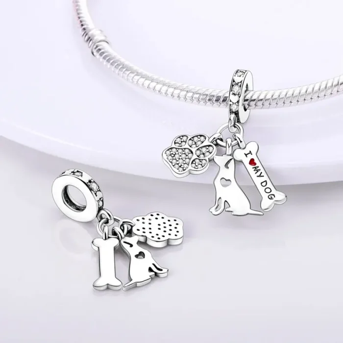 Charm Hueso Huella y Perro