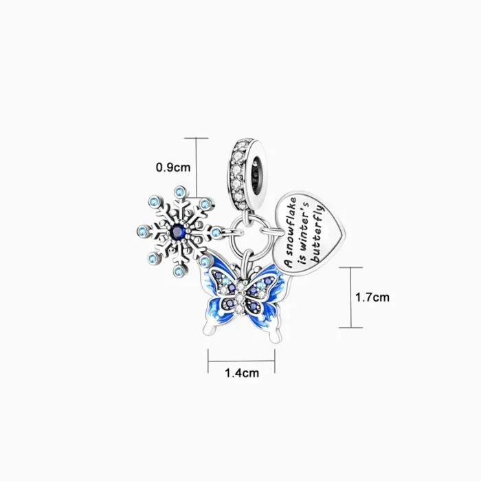 Charm Navidad Mariposa De Nieve