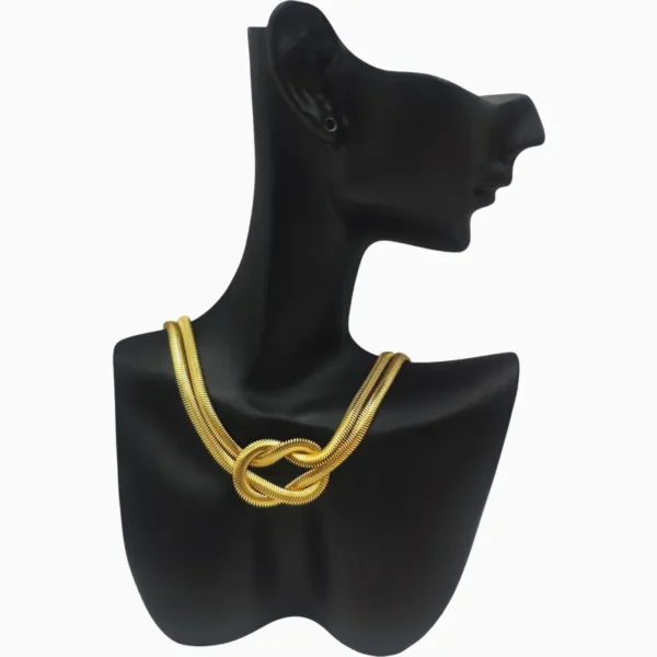 Collar De Acero Cola De Ratón Con Nudo