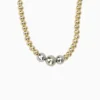 Collar De Oro Cuentas Doble Color