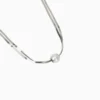 Collar De Oro Plateado Doble Con Perla