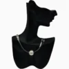 Collar De Oro Plateado Doble Con Perla