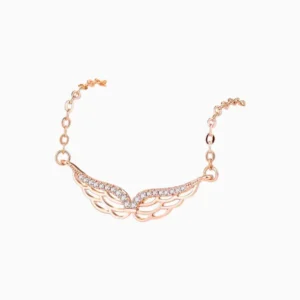 Collar De Plata Alas Rosas