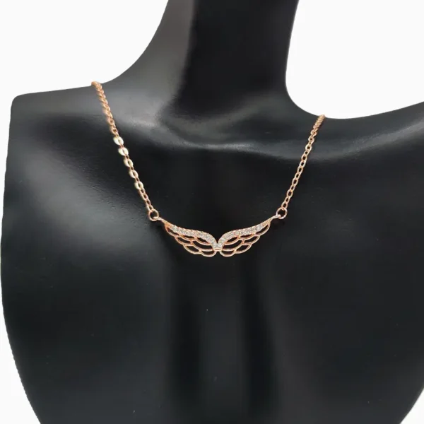 Collar De Plata Alas Rosas