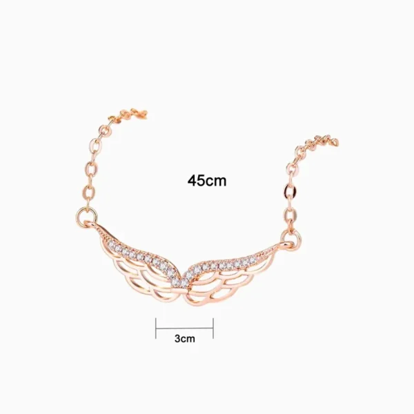 Collar De Plata Alas Rosas