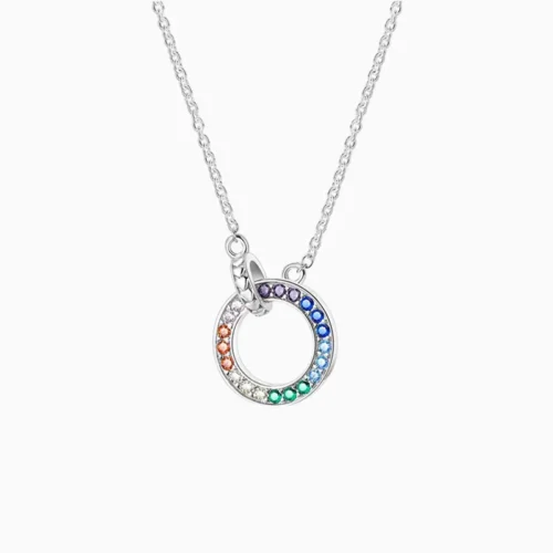 Collar De Plata Círculos Entrelazados Color