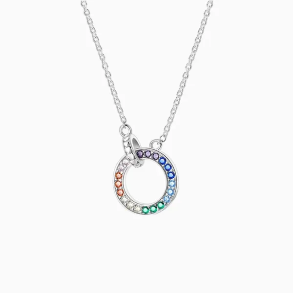 Collar De Plata Círculos Entrelazados Color