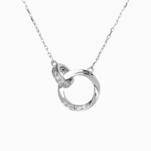 Collar De Plata Círculos Entrelazados Plata