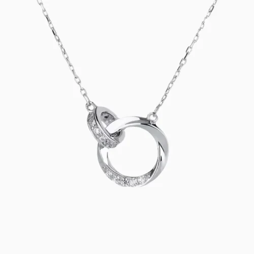 Collar De Plata Círculos Entrelazados Plata