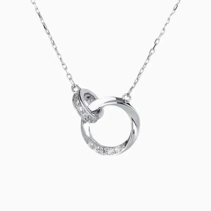Collar De Plata Círculos Entrelazados Plata