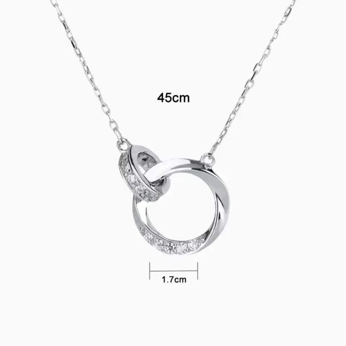 Collar De Plata Círculos Entrelazados Plata