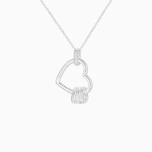 Collar De Plata Corazón Entrelazado