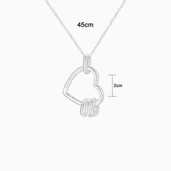 Collar De Plata Corazón Entrelazado