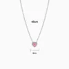 Collar De Plata Corazón Rosa