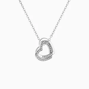 Collar De Plata Corazones Por Siempre