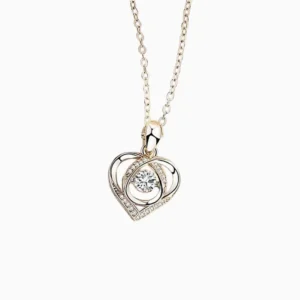Collar De Plata Dije Corazón Brillante