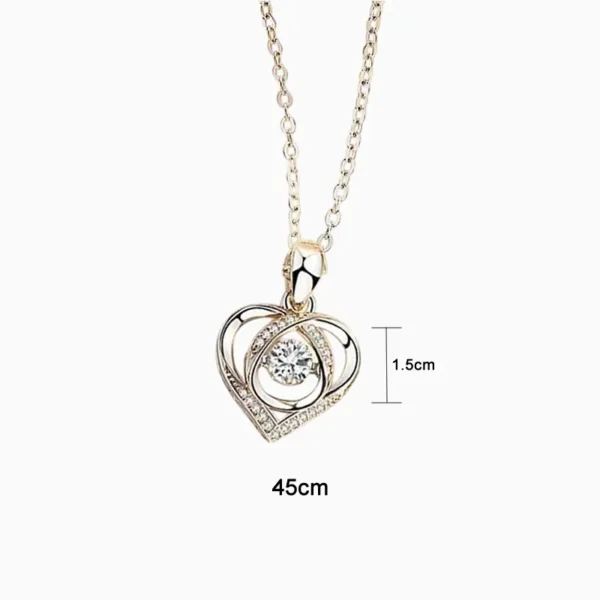 Collar De Plata Dije Corazón Brillante