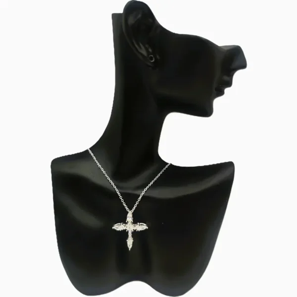 Collar De Plata Dije Cruz Brillante