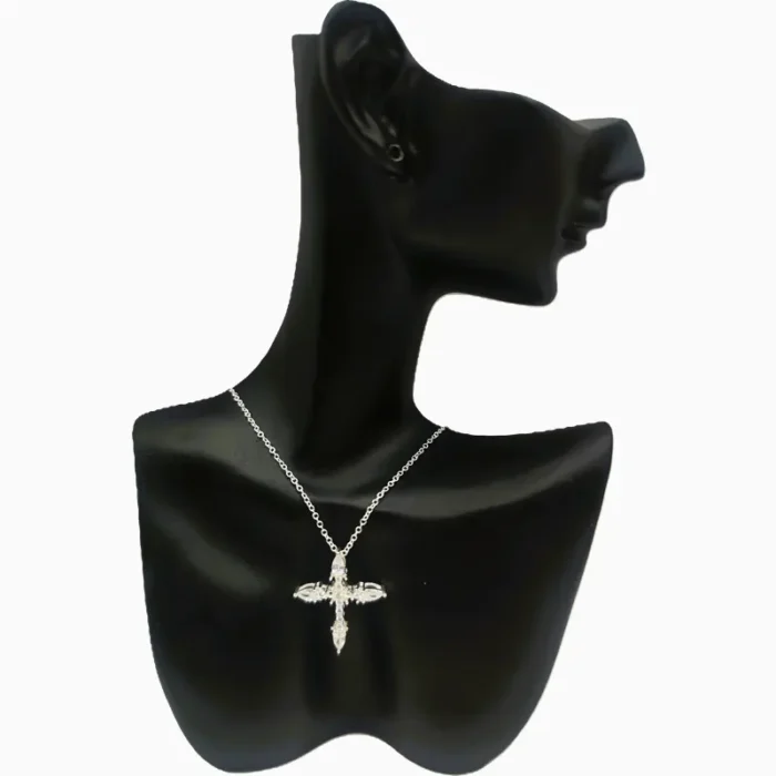 Collar De Plata Dije Cruz Brillante