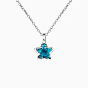 Collar De Plata Dije Estrella Azulada