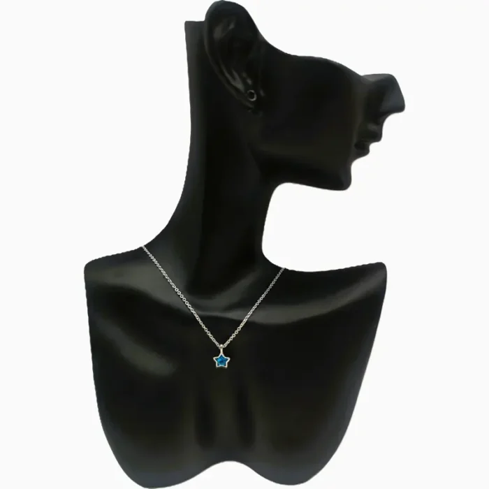 Collar De Plata Dije Estrella Azulada