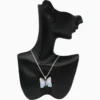 Collar De Plata Dije Mariposa Morada