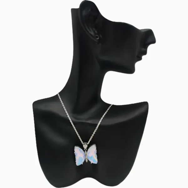 Collar De Plata Dije Mariposa Morada
