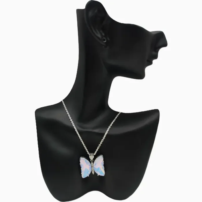 Collar De Plata Dije Mariposa Morada