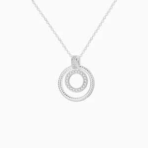 Collar De Plata Dije Pavé Signature