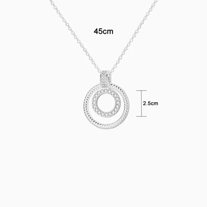 Collar De Plata Dije Pavé Signature