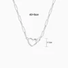 Collar De Plata Eslabón Corazones ME