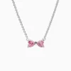 Collar De Plata Lazo Rosa