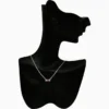 Collar De Plata Lazo Rosa