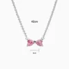 Collar De Plata Lazo Rosa