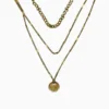 Collar De Plata Triple Dije Dorado