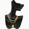 Collar De Plata Triple Dije Dorado