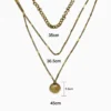 Collar De Plata Triple Dije Dorado