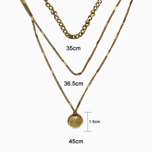 Collar De Plata Triple Dije Dorado