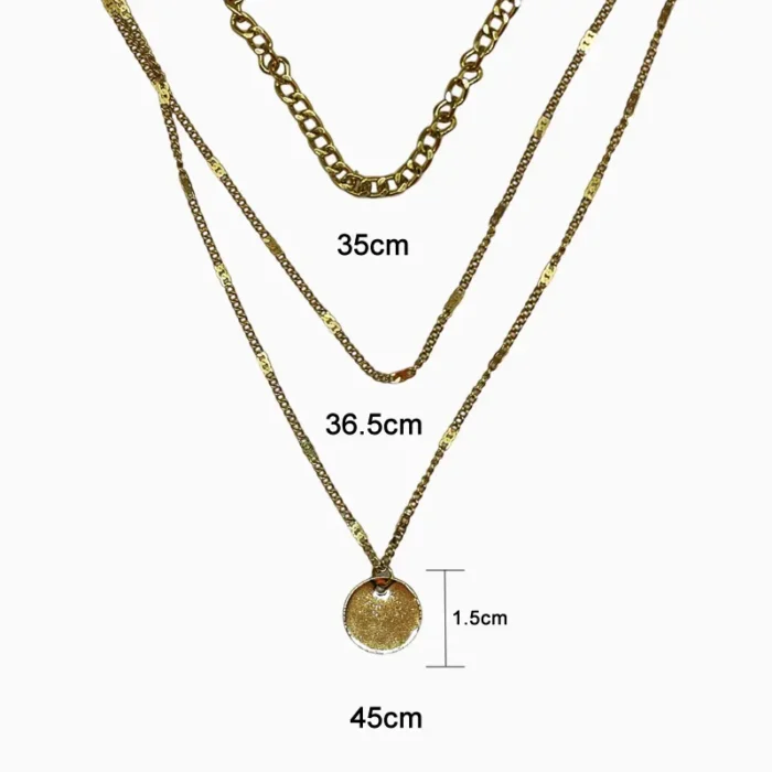 Collar De Plata Triple Dije Dorado